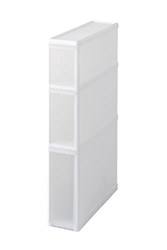 ライクイット ( like-it ) キッチン 収納 すき間収納 引出し スーパースリム 3段 約幅14x奥46.5x高82cm ホワイト 日本製 FTS-111 隠す収納 幅14㎝ デッドスペース収納 すき間を活用 1枚目 画像