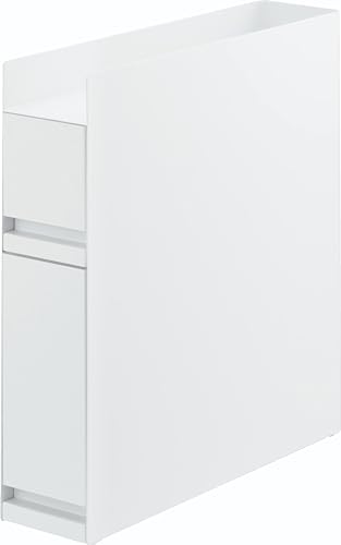 山崎実業(Yamazaki) 【 完成品 ストッパーのみ要取付 】 隠せる 調味料ラック 2段 ホワイト 約W12.5×D50～93×H52.5cm タワー tower 大容量 引き出し式 コンロ横 キッチンラック 4334 調味料ラック 選び方 実物画像・外観写真