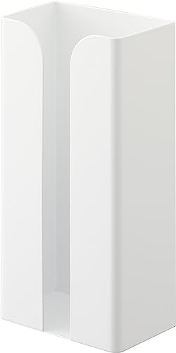 山崎実業(Yamazaki) マグネット ポリ袋 ＆ キッチンペーパーホルダー ホワイト 約W13×D8.3×H26cm タワー tower ティッシュケース ポリ袋ホルダー 簡単取付 3773 マグネット キッチンペーパーホルダー 使い方 実物画像・外観写真