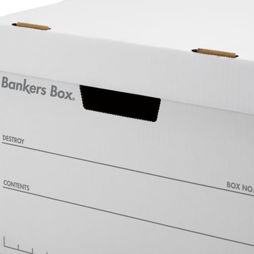 【Amazon.co.jp限定】フェローズ バンカーズボックス 703S 白/グレー 3個1セット 収納ボックス Mサイズ ふた式 日本製 100066989 最後 画像