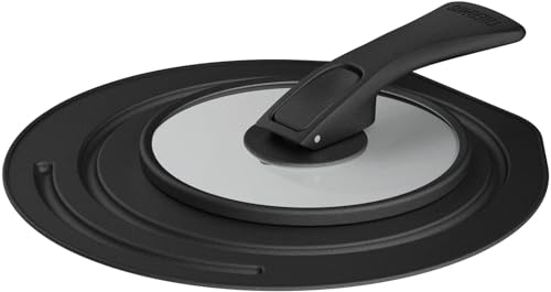 サーモス 折りたたみスタンド式 鍋・フライパンフタ 18/20cm対応 ブラック KLG-001 BK 中間 画像