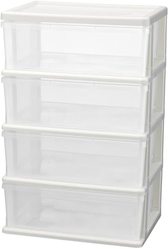 JEJアステージ 収納チェスト シーズワイド 4段 クリア 日本製 簡単組み立て 幅40×奥行54×高さ83.5cm JEJアステージ 収納チェスト シーズワイド 4段 クリア 日本製 選び方 実物画像・外観写真