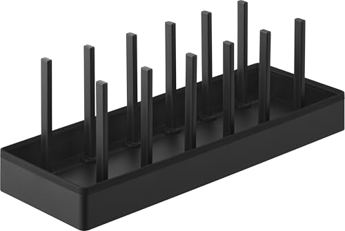 山崎実業(Yamazaki) シンク下 幅調節 鍋蓋&フライパン収納スタンド W40 ブラック W40×D14.1×H14cm タワー tower スライド式 仕切りバー 1362 1枚目 画像