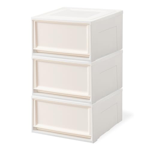 【3個セット】アイリスオーヤマ 収納ケース 引き出し クローゼット 圧倒的高コスパ 幅39×奥行50×高さ23.2cm ウォークインクローゼット 衣装ケース チェスト 日本製 オフホワイト/アイボリー BC-L アイリスオーヤマ 収納ケース 選び方 実物画像・外観写真