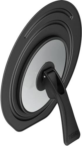 サーモス 折りたたみスタンド式 鍋・フライパンフタ 18/20cm対応 ブラック KLG-001 BK 1枚目 画像