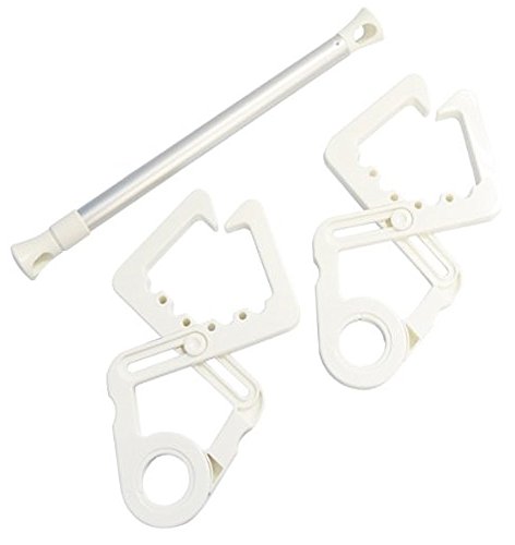 オーエ 洗濯 物干し ハンガー ホワイト 約縦24×横14.2×奥行1.7cm クロスフック ポール付 補助具 部屋干し 2個入 オーエ 物干し ハンガー 部屋干し おすすめ 実物画像・外観写真