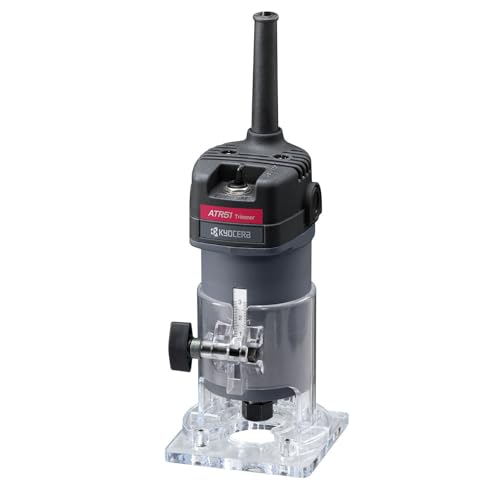 京セラ(Kyocera) 旧リョービ プロ用 トリマー ATR51 628350A ブラック 【透明ベースプレート採用でスミ線・加工面がクッキリ】 取付ビット軸径6mm 回転数30000min-1 京セラ トリマー ATR51 選び方 実物画像・外観写真