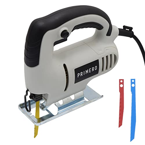 【Amazon.co.jp限定】高儀(Takagi) Primero(プリメロ) ジグソー 電動ノコギリ 糸鋸電動 ジグソー電動工具 AC100V 家庭用 小型 木材・プラスチック・軟鉄板の切断 3種のブレード付き 左右傾斜切断可能 DIY ブラック×グレー JSW-350AZA 高儀 Primero ジグソー 選び方 実物画像・外観写真
