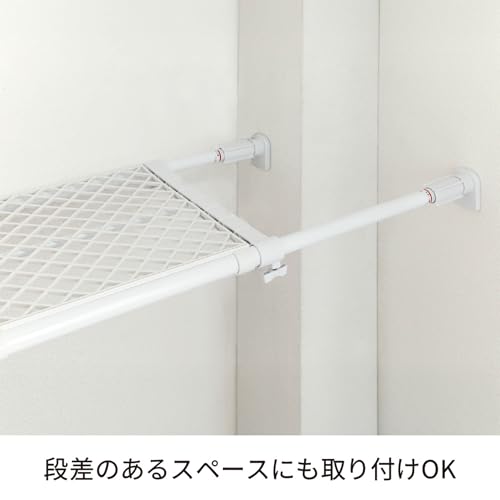 HEIAN SHINDO つっぱり棚 強力ワイドタイプ メッシュ ホワイト 耐荷重50~30kg 幅73~112cm TAI-17A 平安伸銅工業 中間 画像