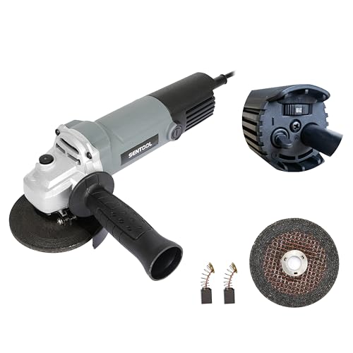 SENTOOL 変速ディスクグラインダー 100mm コード式 無段変速 7段階 1台で5役 AC100V 600W オフセット砥石(研削用)2枚付属 穴径15mm ベビーサンダー 研磨工具 アングルグラインダー TDG100V (7段階変速) 1枚目 画像