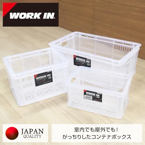 天馬(Tenma) 持ち手付きの丈夫なコンテナボックス 日本製 完成品 ワークイン LLサイズ 文房具や日用品など様々なものを収納できるカゴ B3サイズがぴったり入るバスケット プラスチック 【組立不要】 【色 クリア】 【サイズ LL】 【幅58.6×奥行43.5×高さ25.6cm】 最後 画像