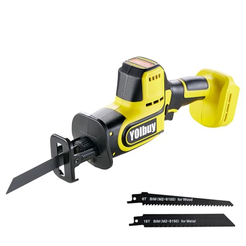 YOIbuy PRO 充電式 レシプロソー 高性能ブラシレスモータ搭載 25.4mm 大ストローク 3000rpm高回転 素早く切断 振動低減機構内蔵 LEDライト付き コードレス 電動ノコギリ マキタ 18V 互換 （バッテリ・充電器別売）YHRS-P26-1 充電式 レシプロソー 選び方 実物画像・外観写真