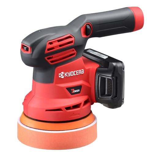 京セラ(Kyocera) 旧リョービ 充電式サンダポリッシャー BRSE-1800L1 602600A リチウムイオン18V電池1個・充電器・収納バック付 【車の塗装面の磨き・艶出し、ヘッドライトのくすみや黄ばみの除去に最適】 オービット径5mmの高い研磨力 スポンジ等を装着したまま自立可能 作業しながらスピード調節可 ソフトスタート付 安全機構搭載 1枚目 画像