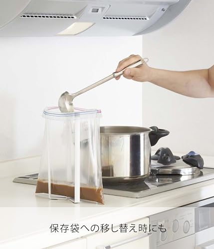 山崎実業(Yamazaki) キッチンエコスタンド ホワイト 約W12×D9.5×H26.5cm タワー tower 水切り 三角コーナー スリムに折り畳める 6784 中間 画像