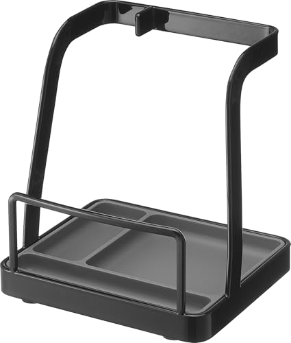 山崎実業(Yamazaki) お玉 ＆ 鍋ふたスタンド L ブラック W14×D12.3×H15.2cm タワー tower ワイドサイズ お玉置き 鍋ふた置き スタンド 1552 山崎実業 お玉鍋ふたスタンド 選び方 実物画像・外観写真
