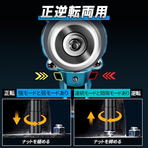 【2026年最新改良】電動インパクトレンチ タイヤ交換工具 650N.m 高トルク ブラシレスモーター 21V 2個4000mAhバッテリー インパクト 無断変速 自動停止モード 正逆切替 電動工具 一台3役 多機能 DIY 家庭用 小型軽量 1.2kg LEDライト付き 25 点フルセット 自動車の修理 ナットの締め付け ボルトの緩み 過負荷・過熱・放電保護 PSE認証済 中間 画像