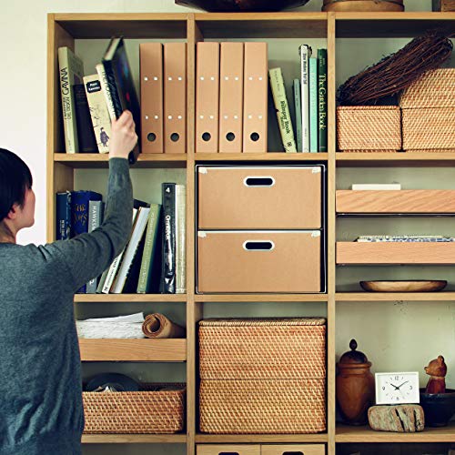 無印良品 重なるラタン長方形バスケット・中 (V)約幅36×奥行26×高さ16cm 47381306 中間 画像