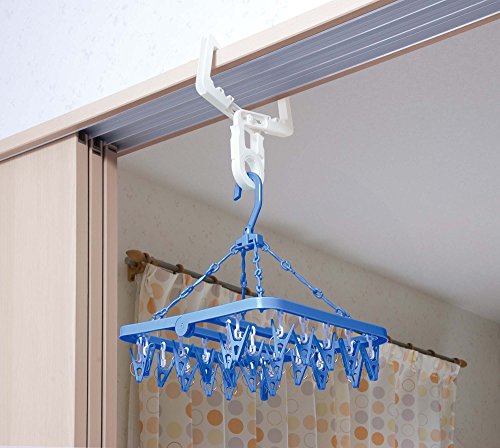 オーエ 洗濯 物干し ハンガー ホワイト 約縦24×横14.2×奥行1.7cm クロスフック ポール付 補助具 部屋干し 2個入 最後 画像