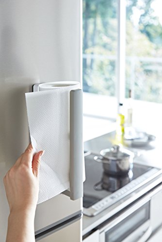 山崎実業 キッチンペーパーホルダー ストッパー付きマグネットキッチンペーパーホルダー プレート ホワイト 3420 中間 画像