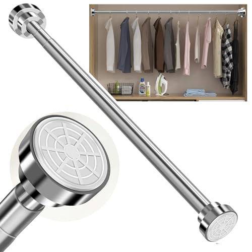 【驚異・耐荷重】突っ張り棒 ステンレス製 穴あけ不要 超強力つっぱり棒 : 幅50-260cm 耐震頑丈設計 耐荷重40-50KG 落下防止 突っ張り つっはり棒 幅広調整可能 複数サイズ長い対応、天井、お風呂、浴室収納、窓枠、室内物干し、部屋、窓枠、シャワーカーテン、布団干し、クローゼット、コート掛け伸縮棒、押し入れ用 (125cm-245cm) 突っ張り棒 ステンレス 選び方 実物画像・外観写真
