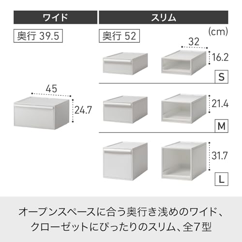 ライクイット (like-it) 収納ボックス クローゼットシステム 引出し (L) 2個組 オールホワイト CS-D3 2P 奥行き52cm 衣装ケース 衣類収納 届いてすぐに使える 累計販売数270万台突破 中間 画像