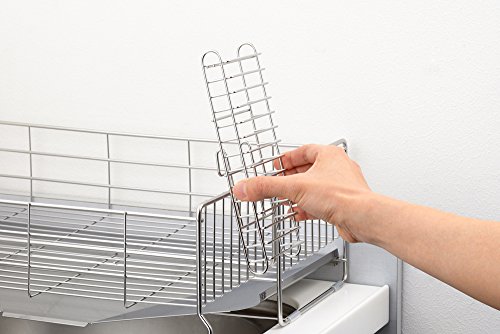 ヨシカワ 後付け包丁スタンド 水切りラック用 ステンレス 大容量 幅9.3cm×高さ21cm コンパクト シンク上 日本製 1305452 中間 画像