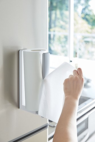 山崎実業 キッチンペーパーホルダー ストッパー付きマグネットキッチンペーパーホルダー プレート ホワイト 3420 中間 画像