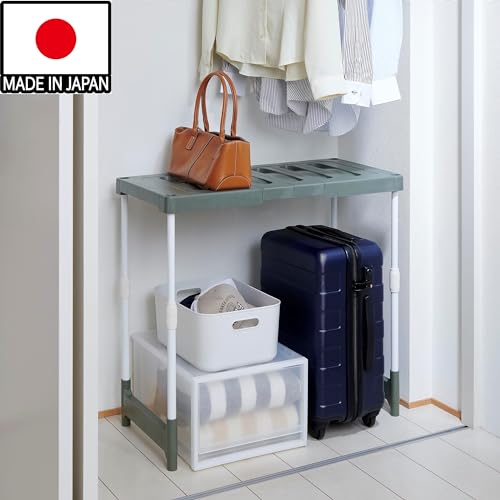 Belca 日本製 収納棚 クローゼット・押入れトールラック 伸縮タイプ 幅76.5~92×奥行37×高さ50~80cm エコグリーン COT-RG 最後 画像