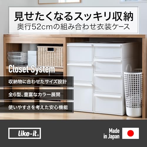 ライクイット (like-it) 収納ボックス クローゼットシステム 引出し (L) 2個組 オールホワイト CS-D3 2P 奥行き52cm 衣装ケース 衣類収納 届いてすぐに使える 累計販売数270万台突破 最後 画像