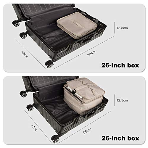 [タビトラ] クローゼット吊り下げ収納 インナーバッグ 衣類ラック 収納 旅行 出張 クローゼット 収納ボックス 吊り下げ 省スペース 大容量 衣装ケース 4段 取付簡単 折り畳み式 (ベージュ, Large) 中間 画像