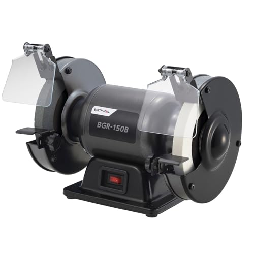 髙儀(Takagi) EARTH MAN ホームベンチグラインダー 電動工具 研磨工具 金属 研磨 研削 バリ取り 農具 刃物研ぎ ステンレス 鉄工 砥石 外径150mm 厚さ16mm 粒度80 飛散防止カバー BGR-150B 1