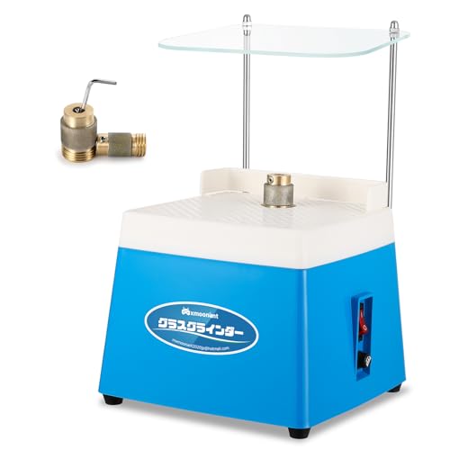 Mxmoonant ステンドグラスグラインダー ステンドグラス ルーター 2規格研磨ドリルビット・防護バッフル付き 4200rpm セラミック モザイクタイル グラス研磨 形状調整 加工 DIY 工具セット 卓上 日本語説明書付き 1