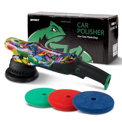 BATOCA P1 125mm ダブルアクションポリッシャー 15mmロングストローク 【AC100V/1000W】6段階変速(2500-5500RPM)コード式 強力モーター搭載 5m電源コード 車磨き・ヘッドライト研磨・傷消し用 日本語説明書付きの外観・全体像 画像