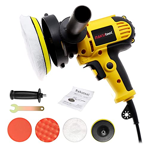 Rakutool ポリッシャー マキタ ポリッシャー六級変速 軽量 小型 軽量 研磨機 タイプ 700W強力モーター 変速 電動ポリッシャ サンダポリシャー 自動車用 ワックス作業 塗装面用 洗車用品 車磨き YELLOWの外観・全体像 画像