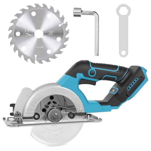 Kachiari マルノコ 充電式丸のこ 丸鋸 コードレス 刃経125mm 軽量 コンパクト充電式丸のこアウターロータ ブラシレス 刃経140mm 5.5インチ 切り込み深さ51mm 5700RPM DIY用 マキタ18Vバッテリー対応 BL1830 BL1840 BL1850 BL1850B BL1860 BL1860B 【工具本体だけ】の外観・全体像 画像