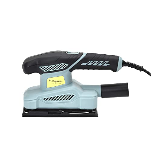 山善(YAMAZEN) サンダー 電源コード式 1.8A 150W 12000min-1 ロックボタン 簡単ペーパー交換 表面研磨 仕上げ サビ落とし 塗装剥がし DIY 工具 TRYBUILシリーズ TAS-150A ライトブルー 1