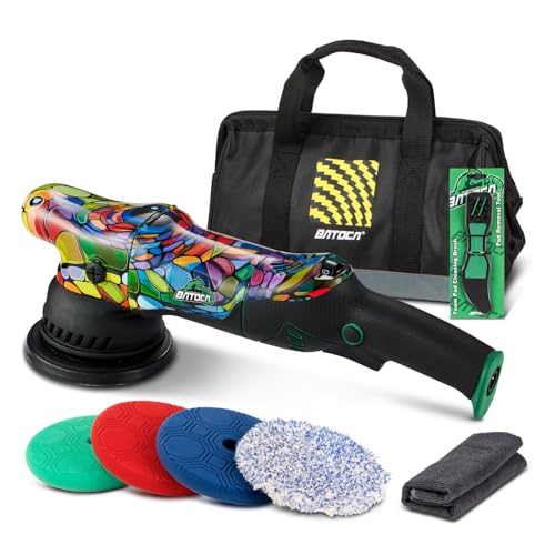 BATOCA P1 ポリッシャー ダブルアクション 車 電動 コード式 125mm カーポリッシャー 15mm ランダムオービタル式【AC100V 六段変速・2500-5500RPM 】1000W 強力モー 5m電源コード 車磨き ヘッドライト バイク用 洗車 艶出し 傷消し・収納バック 日本語説明書付きの外観・全体像 画像