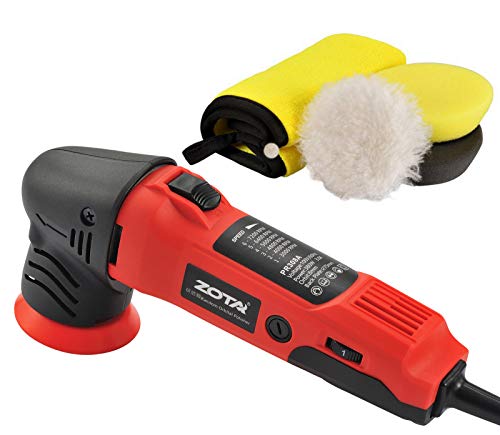 ZOTAポリッシャー,75mm小型 ランダムオービタル式,100V六段変速 3000-7200RPM 恒定回転速度 業務用 家庭用 自動車用 車磨き バイク用, 木工 錆消し 傷消し キズ消し 艶出し ワックスがけ 床磨き 家具のキズ修復 様々な 表面部分のコーティング 操作簡単の外観・全体像 画像