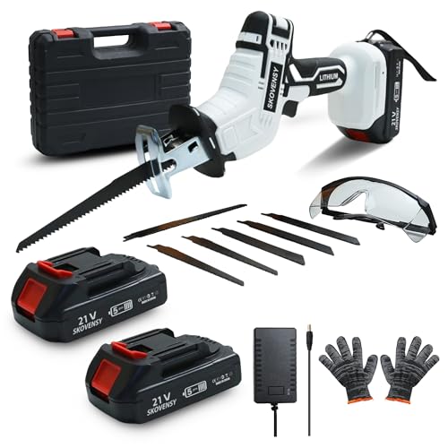 レシプロソー 家周りの木材・金属をラクにカット!無段変速&軽量設計、2個バッテリー付き充電式電動ノコギリ|DIY・庭仕事・解体作業に最適の外観・全体像 画像