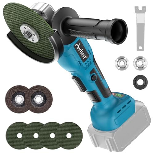 Avhrit 充電式ディスクグラインダー 18V 100mm ブラシレスモーター 3 段変速 マキタ 18V バッテリー互換（BL1820/BL1830/BL1840/BL1850/BL1860） 金属研磨・サビ取り・石材切断対応 本体のみ 日本語取扱説明書付き 1