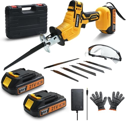 レシプロソー 電動ノコギリ 2個バッテリ 電動工具 ノコギリ 無段変速 一台多役 電動カッター 充電式レシプロソー 小型 軽量 家庭用の外観・全体像 画像