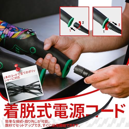 BATOCA P1 125mm ダブルアクションポリッシャー 15mmロングストローク 【AC100V/1000W】6段階変速(2500-5500RPM)コード式 強力モーター搭載 5m電源コード 車磨き・ヘッドライト研磨・傷消し用 日本語説明書付きの詳細・まとめ 画像