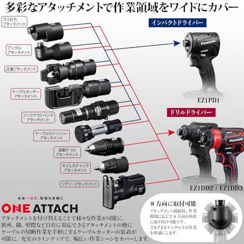 パナソニック(Panasonic) ジグソーアタッチメント EZ1DD2/EZ1DD3用 【ONE ATTACH対応】 金工用刃1本付き 金属・木材の切断 ドリルドライバー アタッチメント EXENA EZ9HX507の特徴・詳細 画像