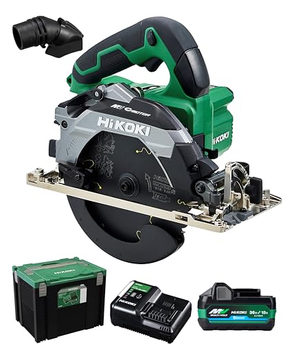 【Amazon.co.jp限定】HiKOKI(ハイコーキ) 36V 充電式 丸のこ C3606DB コードレス 丸鋸 のこ刃165mm バッテリー1個・充電器・システムケース4・チップソー黒鯱付 C3606DB(XPSZ)の外観・全体像 画像