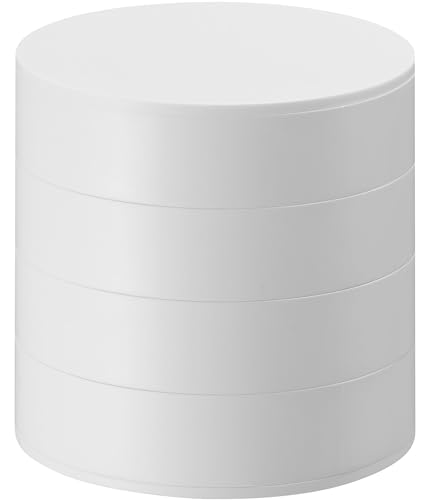 山崎実業(Yamazaki) アクセサリートレー 4段 ホワイト 約W10×D10×H10cm タワー 蓋付き アクセサリーケース アクセサリー収納 4068 1
