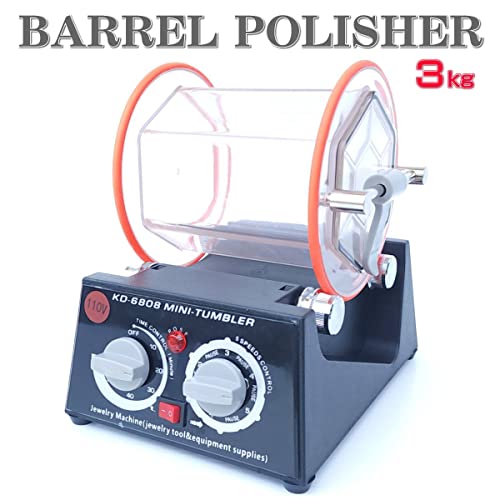 Officek バレル研磨機 回転バレル研磨機 RT04 最大容量3kg タイマー機能付 スピード5段調整可能 研磨ボール付属 110V (KD-6808)の詳細・まとめ 画像