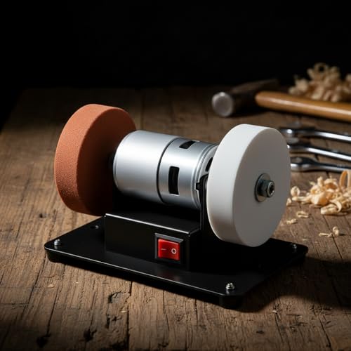 LOL-FUN 【2026新登場・7段階変速】ミニベンチグラインダー 卓上グラインダー 電動グラインダー ポリッシャー 研磨工具 金属 研磨 研削 バリ取り 農具 刃物研ぎ 鉄工 砥石 木工用 DIY 操作簡単 家庭用の詳細・まとめ 画像