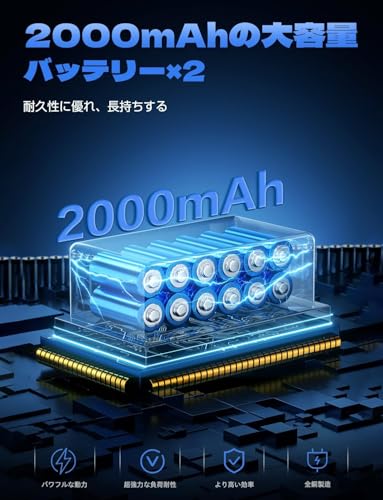 Gaksam シプロソー 電動 ノコギリ【2000mAh*2個バッテリー付き&替刃8本】無段変速 21V 充電式ノコギリ セーバーソー 小型 枝切り 竹を切る 庭木の剪定 粗大ごみ切断 木材切断 金属切断 収納ケース 付き 日本語取扱説明書付き 白いの特徴・詳細 画像