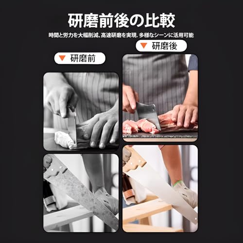 [Kawoly]【研磨機】【自動研磨機】二重サンドホイールで錆取り研磨機・刃付け研磨機として使用可能、全自動調整、純銅モーター強力、家庭用業務用万能ツール 5メタルの詳細・まとめ 画像