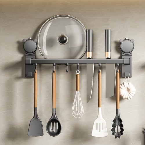 キッチンツールフック 壁掛け 粘着 吸盤 強力 壁美人 台所 収納 調理器具 収納 壁に穴を開けないフック 金属 アルミニウム 防水防錆 40cm CICUFYの外観・全体像 画像